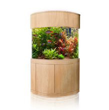 Load image into Gallery viewer, WARRANTY INCLUDED!155 gallonGLASS corner aquarium fish tank wood stand GoldenOak