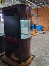Load image into Gallery viewer, 133g 3/4 Cylinder Round Glass Reef-Ready Aquarium Set in Rose Cherry Furniture