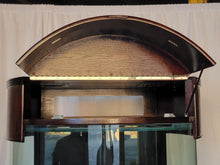 Load image into Gallery viewer, 133g 3/4 Cylinder Round Glass Reef-Ready Aquarium Set in Rose Cherry Furniture