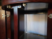 Load image into Gallery viewer, 133g 3/4 Cylinder Round Glass Reef-Ready Aquarium Set in Rose Cherry Furniture