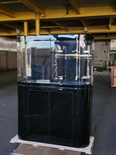 Load image into Gallery viewer, 120g Curved Panoramic Flat Bowfront Glass Reef-Ready Aquarium in Gloss Black Stand