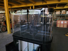 Load image into Gallery viewer, 120g Curved Panoramic Flat Bowfront Glass Reef-Ready Aquarium in Gloss Black Stand