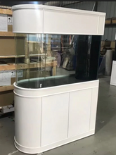 Load image into Gallery viewer, Premium Cherry * 120 Gallon Peninsula Room Divider Aquarium with Stand & Canopy