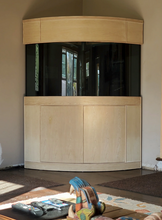 Load image into Gallery viewer, WARRANTY INCLUDED!155 gallonGLASS corner aquarium fish tank wood stand GoldenOak