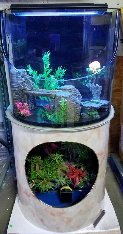 aquarium gear RARE AQUARIUM ITEM, CANYON VIEW EXTEND HALF CYLINDER 25 gallon