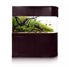 Load image into Gallery viewer, 120 Gallon U-Shape Bullnose Peninsula Divider Glass Aquarium Reef-Ready in Rose Cherry Real Wood Furniture