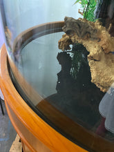 Load image into Gallery viewer, 100 Gallon Glass Full Cylinder Aquarium Minor Blemish Reef-Ready Aquarium in Golden Oak Real Wood Furniture