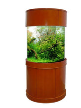 Load image into Gallery viewer, 100 Gallon GLASS Cylinder Round Aquarium Reef Ready with Premium Cherry Wood Furniture