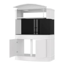 Load image into Gallery viewer, SLEEK 215 Gallon Seamless Glass Bowfront Reef-Ready Aquarium in Black Real Wood Furniture