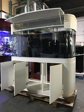 Load image into Gallery viewer, 200 Gallon Seamless Glass Bowfront Aquarium Reef-Ready in Tulum White Real Wood Furniture