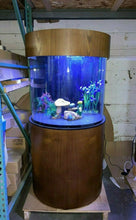 Load image into Gallery viewer, 60 Gallon Half Round (Flat Sides) Reef-Ready Aquarium with Stand, Deep Oak