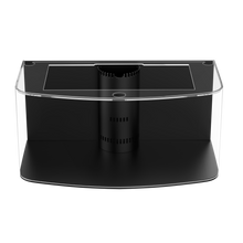 Load image into Gallery viewer, SLEEK 215 Gallon Seamless Glass Bowfront Reef-Ready Aquarium in Black Real Wood Furniture
