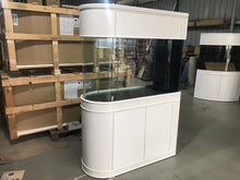 Load image into Gallery viewer, 120 Gallon U-Shape Bullnose Peninsula Divider Glass Aquarium Reef-Ready in Premium Cherry Real Wood Furniture