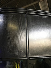 Load image into Gallery viewer, SLEEK 215 Gallon Seamless Glass Bowfront Reef-Ready Aquarium in Black Real Wood Furniture