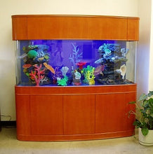 Load image into Gallery viewer, MONSTER TANK! 380 Gallon Seamless Glass Bowfront Reef-Ready Aquarium in Premium Cherry Real Wood Furniture