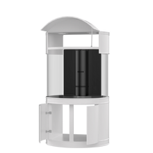 Load image into Gallery viewer, 90 Gallon Glass 3/4 Cylinder Round Aquarium With Stand and Canopy in Golden Oak