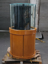 Load image into Gallery viewer, 90 Gallon Glass 3/4 Cylinder Round Reef Aquarium With Stand and Canopy in Golden Oak
