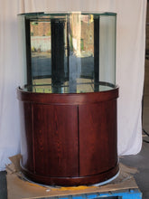 Load image into Gallery viewer, 133g 3/4 Cylinder Round Glass Reef-Ready Aquarium Set in Rose Cherry Furniture
