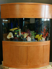 Load image into Gallery viewer, Premium Cherry * 120 Gallon Peninsula Room Divider Aquarium with Stand &amp; Canopy

