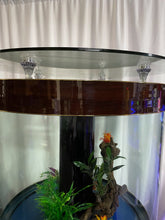Load image into Gallery viewer, WARRANTY INCLUDED! 300 gallon GLASS cylinder round aquarium w/ metal stand
