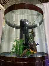 Load image into Gallery viewer, WARRANTY INCLUDED! 180 gallon GLASS cylinder round aquarium w/ metal stand
