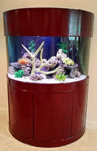 Load image into Gallery viewer, WARRANTY INCLUDED! 100 gallon GLASS half moon aquarium cylinder fish tank cherry
