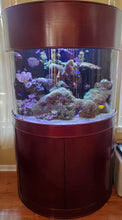 Load image into Gallery viewer, WARRANTY INCLUDED! 150 gallon GLASS half moon aquarium cylinder fish tank cherry

