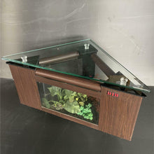 Load image into Gallery viewer, 23 gallon corner fish tank table aquarium w/ lighting and filtration full setup
