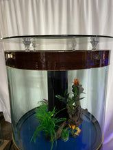 Load image into Gallery viewer, WARRANTY INCLUDED! 180 gallon GLASS cylinder round aquarium w/ metal stand
