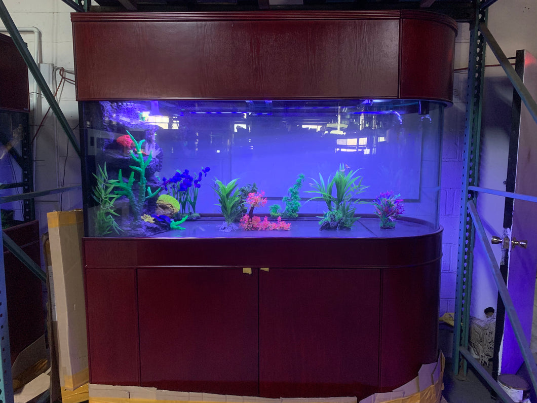 Warranty included 300 GALLON GLASS room divider peninsula aquarium fish tank set