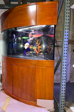 Load image into Gallery viewer, WARRANTY INCLUDED! 200 GLASS corner bow front aquarium fish tank set
