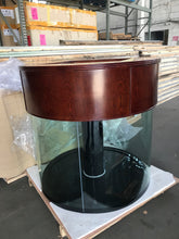 Load image into Gallery viewer, WARRANTY INCLUDED! 100 gallon GLASS cylinder round aquarium tank walnut wood
