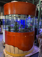 Load image into Gallery viewer, WARRANTY INCLUDED! 180 gallon GLASS half moon half cylinder aquarium fish tank set NEW!
