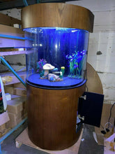 Load image into Gallery viewer, WARRANTY INCLUDED! GLASS 60 gal half moon fish tank aquarium w/ stand, canopy
